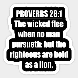 Proverbs 28:1 King James Version Bible Verse Sticker